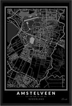 Poster Stad Amstelveen A4 - 21 x 30 cm (Exclusief Lijst) Citymap - Stadsposter - Plaatsnaam poster