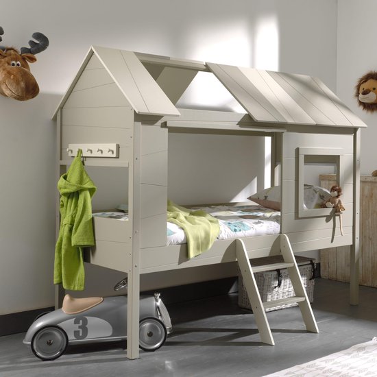 Boomhutbed Tree House Taupe - MDF Grenenhout - Hoogte 185 cm