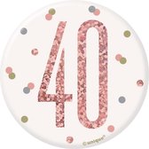 Button 40 Jaar Rosé Goud 8cm