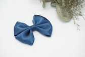 Haarstrik Satijn - Donker Jeans Blauw - Haarclip - Bows and Flowers