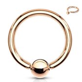 Piercing rose gold plated ring 1.2x12