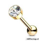 Tongpiercing 7 mm press fit gold plated