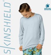 Skinshield - UPF 50+ UV-zonbeschermend kinderen - unisex - performance T-shirt - lange mouwen - Arctic Blue - Lichtblauw - 152