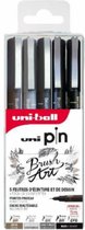 Uni Pin - Brushart pennen - 5 stuks in blister