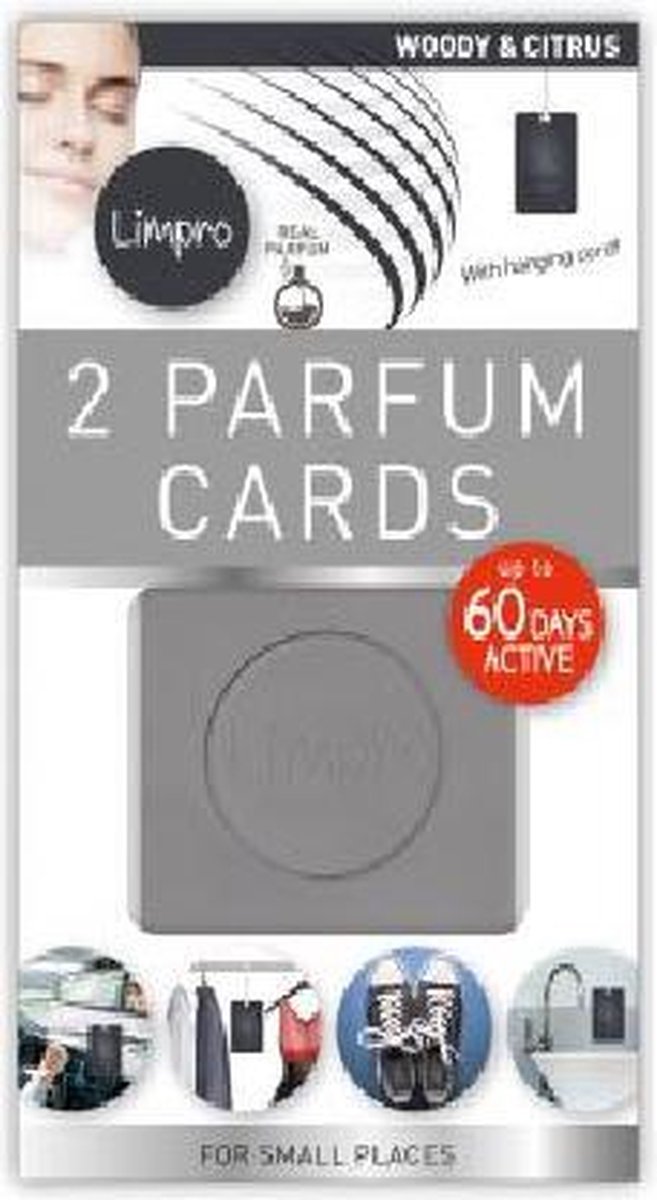 2 stuks Parfum Cards | Parfum kaarten / geur voor kleine plekken | grijs