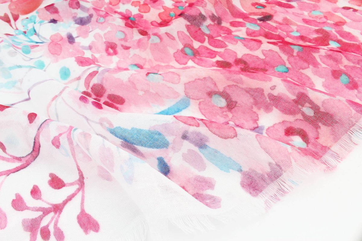 sjaal feline roze 70 x 180 cm