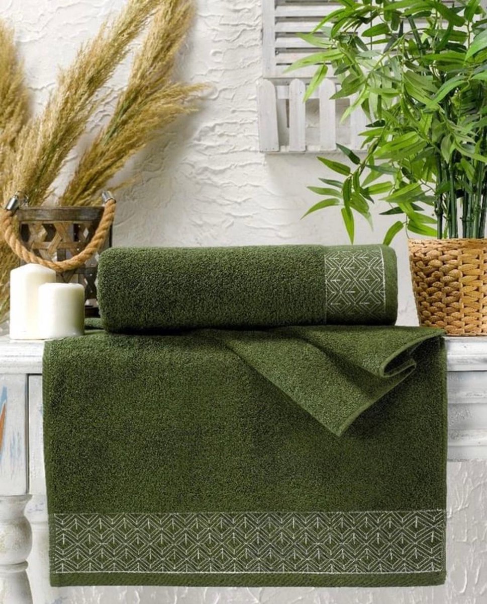 Ephemeris Badhanddoek 70x140 cm Gekamde Katoen SONA GROEN 4 PACK