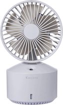 Koelte&Zo Mini Ventilator met Vernevelaar Grijs – USB Ventilator – Aircooler – Ventilator – Tafelventilator – 5 Snelheden