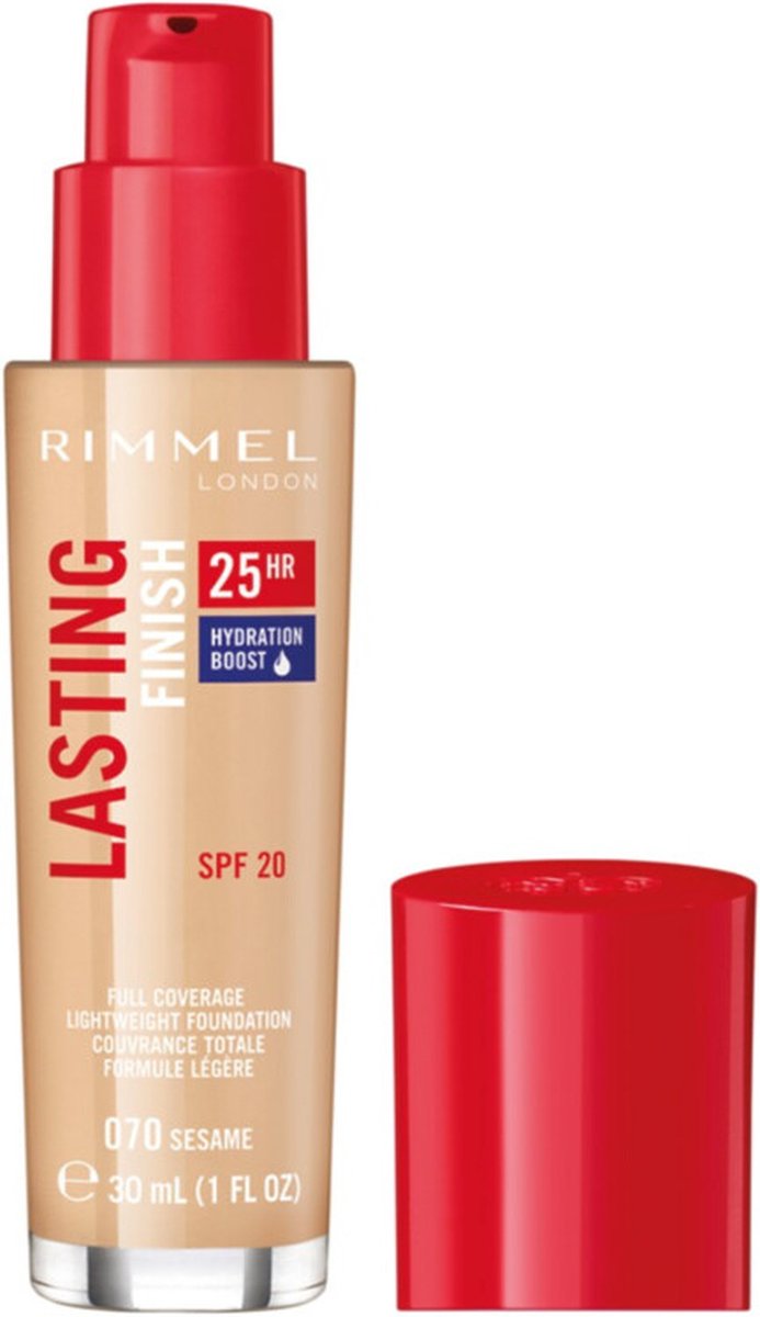 Rimmel - Lasting Finish 25H Foundation 070 Sesame - 3 x 1 stuk - Voordeelverpakking