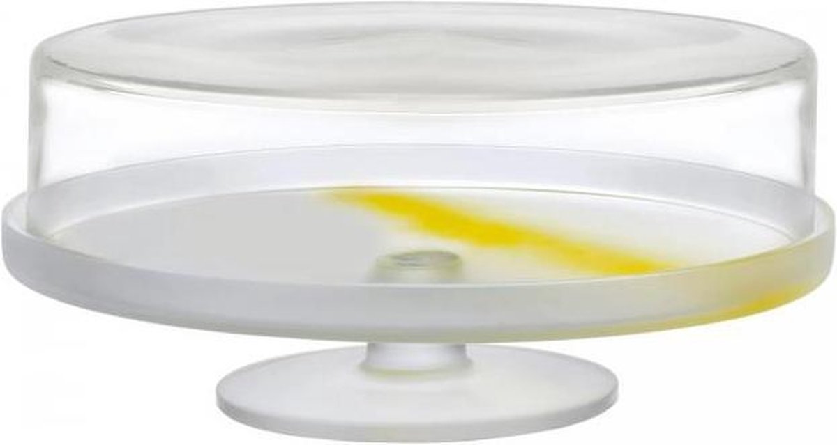 Nude Pigmento Taartplateau met Glazen Stolp, 30cm geel