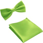 Zijde Vlinderdas en Zakdoek Set - Groen