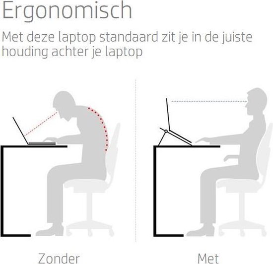 Laptopstandaard - Laptop Standaard - Inklapbaar - tot 17 Inch - Lichtgewicht - Zwart