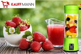 KAUFFMANN Blend 2 Go PRO - Smoothie maker - Draagbare Blender op USB accu - Mini Blender To Go – 4 Bladen – 380ml – Groen - Juice Blender - Portable Blender - Proteine Shaker - Fit