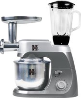 Herzberg - Keukenmachine Multifunctionele - Keuken robot 5 Liter - 3 in 1 Keukenrobot mixer xl - 10 snelheden - Met Planetaire Slagkracht - Zilver Kleur - HG-5029