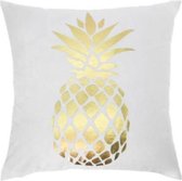 Medina Sierkussen Ananas 45 X 45 Cm Textiel Wit/Goud