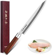 Professioneel 10 inch koksmes voor Vlees, Vis , Sashimi en Sushi  "40,5cm" ,Japanse style Sushi Sashimi mes met Rozehandle, Sushi Knife "Luxe verpakking"