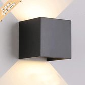 Wandlamp – kubus lamp – voor binnen en buiten – zwart – industrieel – led – 10×10 cm – 12 watt