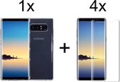 Samsung Galaxy Note 8 hoesje siliconen case transparant - 4x Samsung Galaxy Note 8 Screenprotector UV