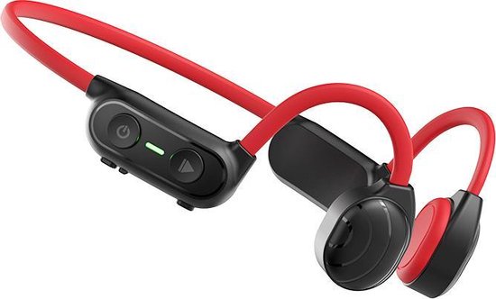 PowerLocus Bone Conduction oordopjes - OpenEar Bluetooth oordopjes met Microfoon - Rood