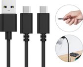 DrPhone Dual oplaadkabel Type-C - Dubbele USB-C uitgangen - 3 Meter - Compatibel met PS5 / Nintendo Switch/Lite en Xbox Series X