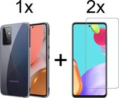 Telefoonhoesje Samsung A52/A52s hoesje transparant - Samsung Galaxy A52 4G/5G/A52s hoesje case siliconen hoesjes cover hoes - Hoesje Samsung A52/A52s - 2x Samsung A52/A52s Screenpr