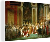 Canvas Schilderij De kroning van Napoleon - Schilderij van Jacques-Louis David - 120x80 cm - Wanddecoratie