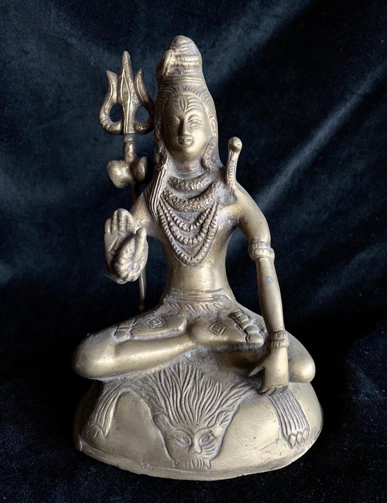 Mooie Shiva van brons 19cm 1.3KG Boeddha H#