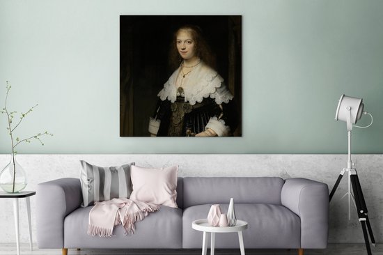 Peintures sur toile - Maria Trip - peinture de Rembrandt van Rijn - 90x90 cm - Décoration murale