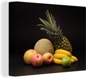 Canvas schilderij 160x120 cm - Wanddecoratie Stukken fruit - Muurdecoratie woonkamer - Slaapkamer decoratie - Kamer accessoires - Schilderijen