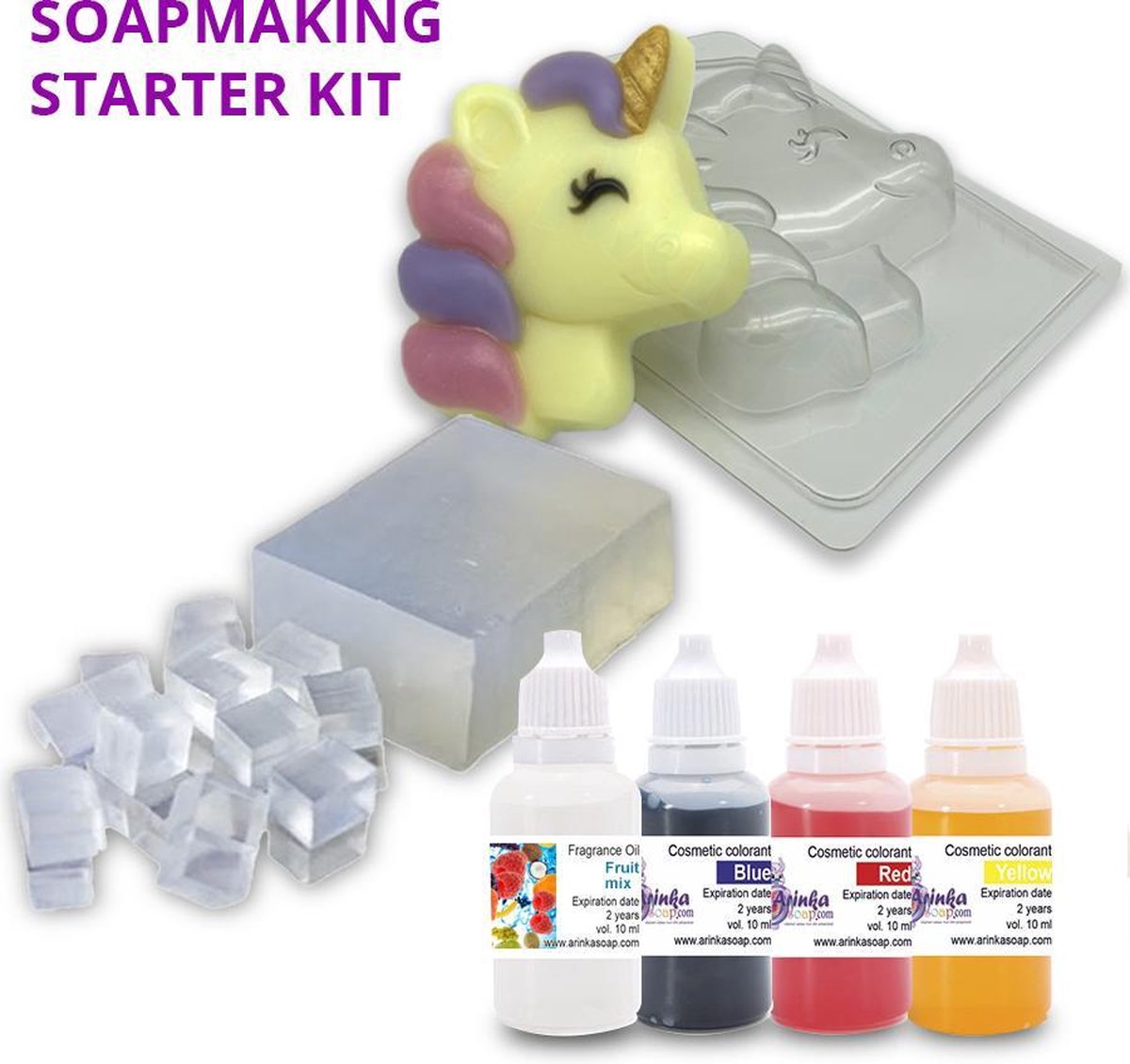 USHOP Zelf zeep maken voor kinderen, 500 g zeep met vormen