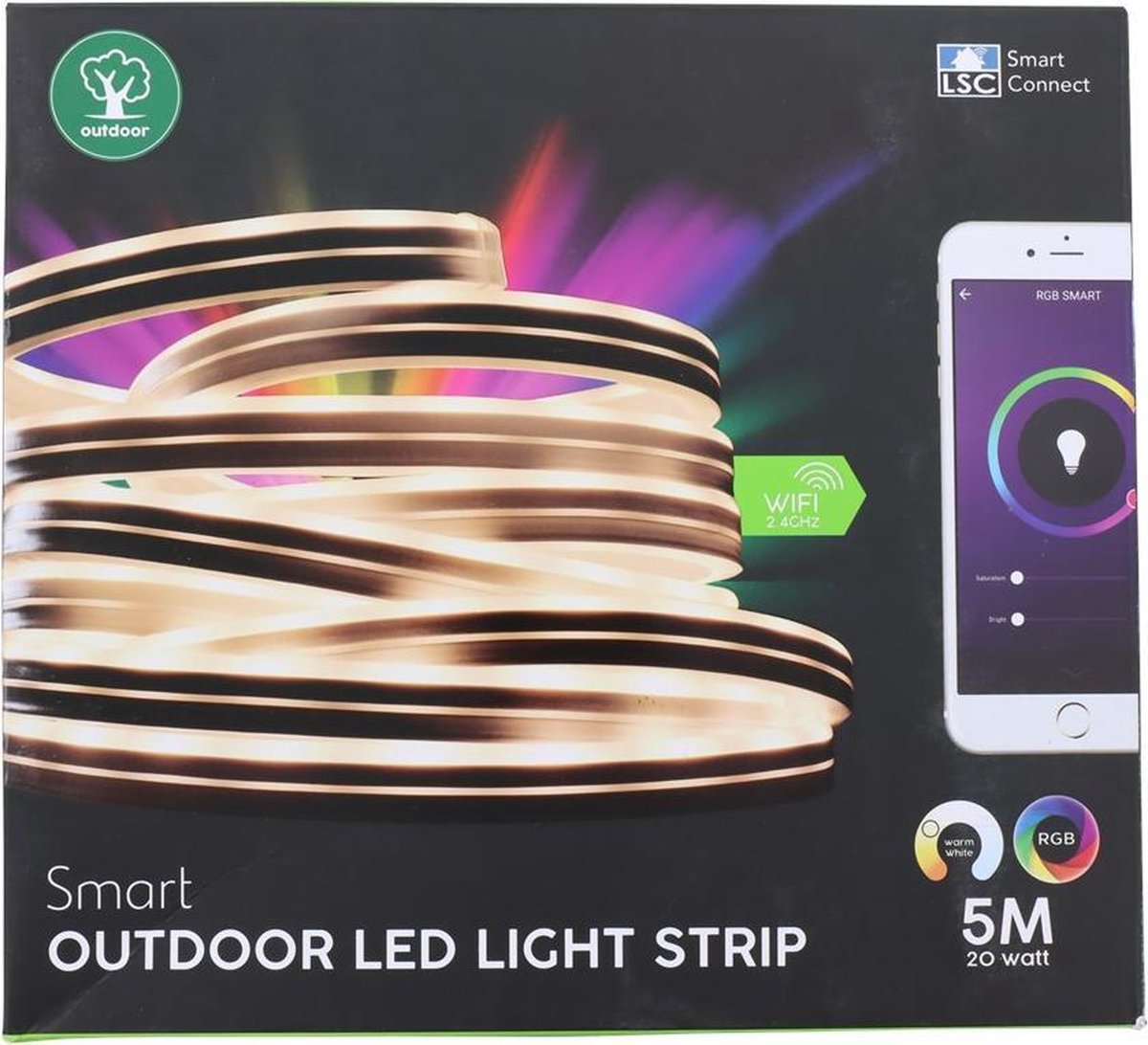 uitbreiden hobby Klusjesman LSC Smart Connect RGB Ledstrip 5m - bedienbaar via telefoon - Dimbaar -  Indoor - Outdoor | bol.com