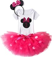 3 in 1 set Cakesmash outfit meisje - Eerste verjaardag tutu dress - Babykleding - Minnie Roze- 1 jaar