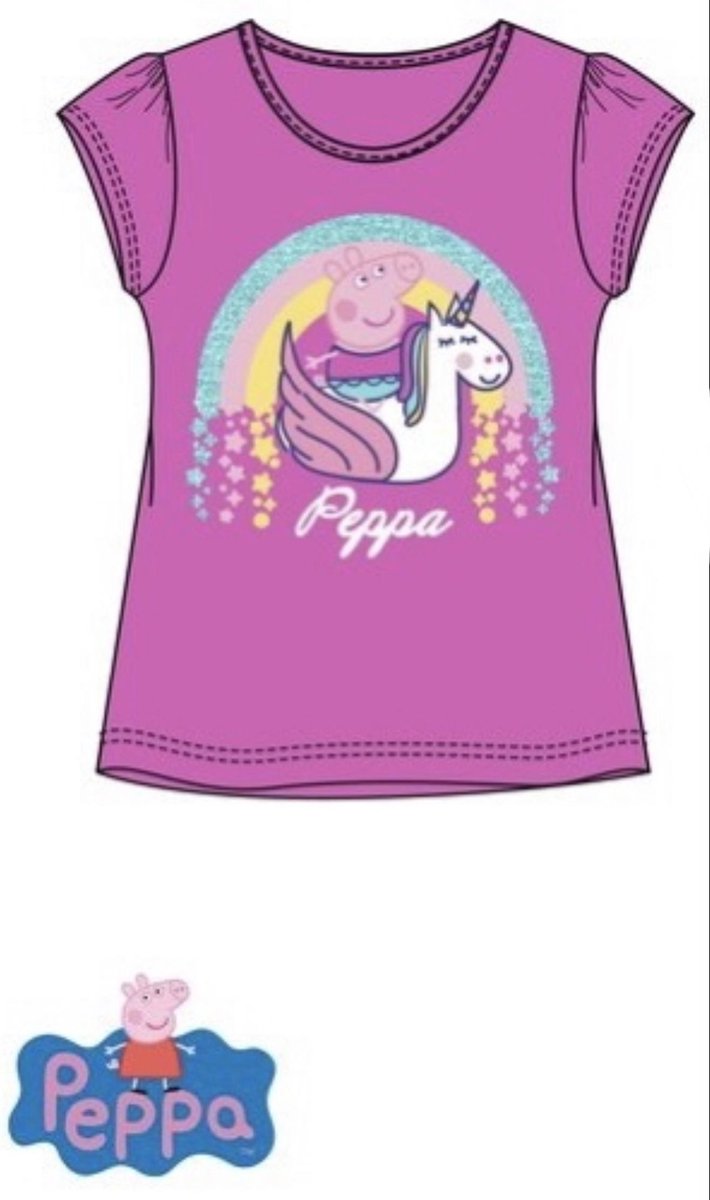 Peppa Pig shirt met eenhoorn - roze - maat 116 (6 jaar)