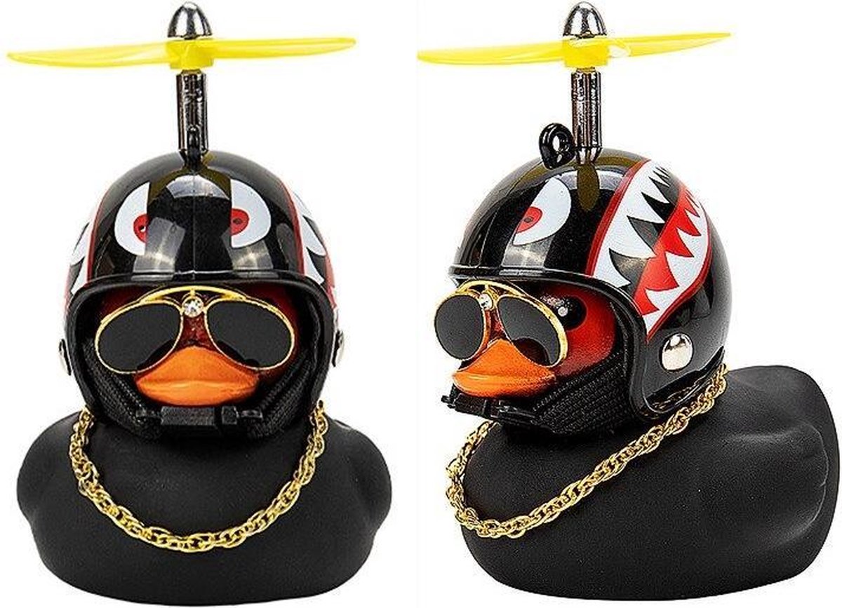 Auto-interieuraccessoires Accessoires-Auto decoratie Ornament-zonnebrilketing en helm-Badeendje-decoratie ducky met helm