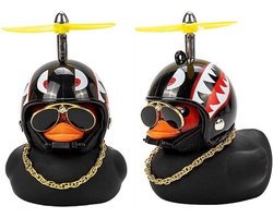 Auto-interieuraccessoires Accessoires-Auto decoratie Ornament-zonnebrilketing en helm-Badeendje-decoratie ducky met helm
