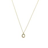 Collier goud druppel groene amethist