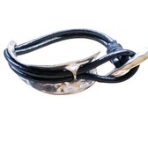 Moderne -armband- metaal- zwart- Obsidiaan-Charme Bijoux