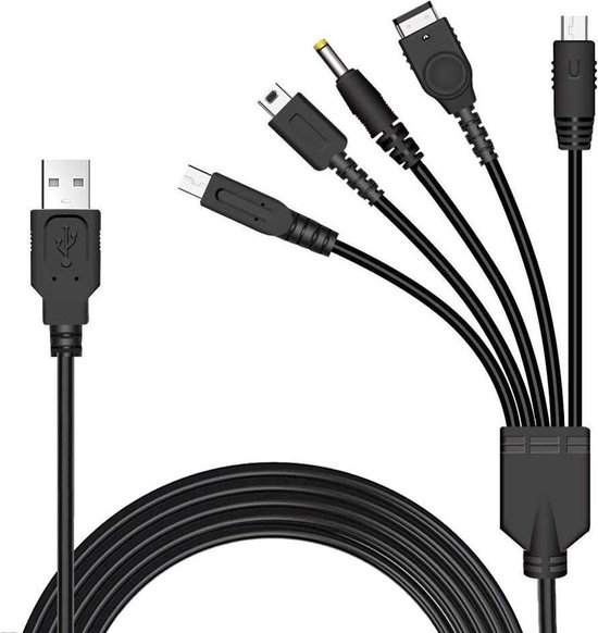 Câble USB Chargeur 5 en 1 pour Nintendo 3DS (DSI), GBA, DS Lite, manette Wii-U  et SONY PSP | bol.com