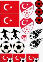 Raamsticker WK voetbal XL Turkije - Versiering rood / wit - Turkije - WK voetbal - Raamdecoratie voetbal - rood wit - voetbalsupporter - raamsticker Turkije - voetbal zomer - stickers