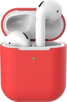 Beschermhoes voor Apple Airpods - Rood - Siliconen case geschikt voor Apple Airpods 1 & 2