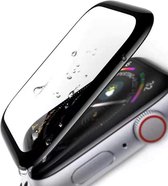 Xssive Screenprotector - Tempered Glass bescherming voor Apple Watch SE 44mm serie 4 - serie 5 - serie 6 - Zwart