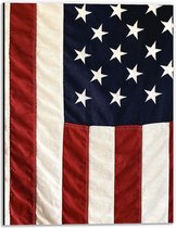 Dibond - Amerikaanse Vlag - 30x40cm Foto op Aluminium (Met Ophangsysteem)