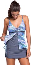 Tankini Dames 2-Delig - Blauwe Print - Maat XXXL/3XL 'Tumbula'