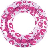 Swim Essentials zwemband neon panterprint roze - 90 cm - opblaasbaar - zwemband - zwemring - zwemmen - zwembad - strand - water - vakantie - neon - leopard - luipaardprint - neon roze - spelen - kinderen