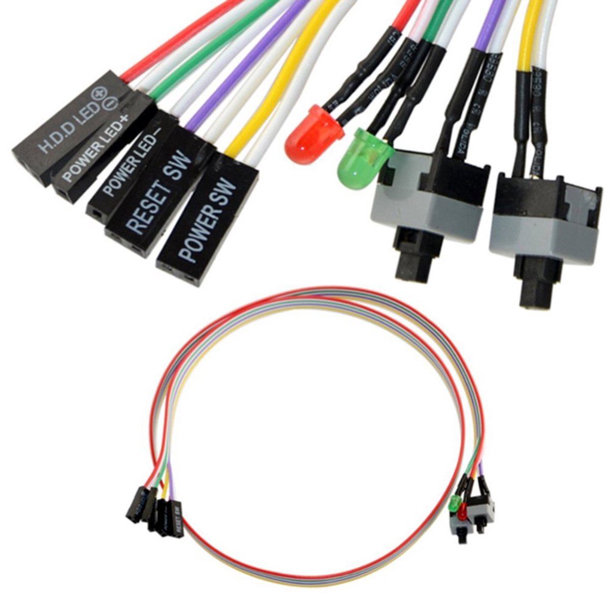 Moederbord Aan Uit PC Power Reset schakelaar HDD Power led