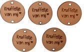 Leren label 2,5 cm Knuffeltje van mij (5 stuks)