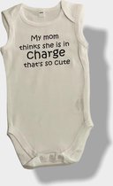 Rompertje baby romper wit katoen In Charge