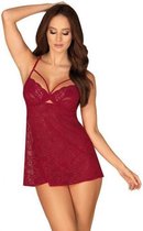 Ivetta Kanten Babydoll Met String - Rood - S/M