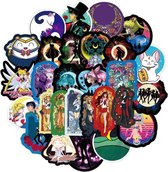 Mix van  50st Unieke Sailor Moon Colourfull Anime Cartoon Stickers