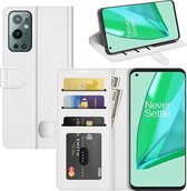 OnePlus 9 Pro hoesje - MobyDefend Wallet Book Case (Sluiting Achterkant) - Wit - GSM Hoesje - Telefoonhoesje Geschikt Voor: OnePlus 9 Pro